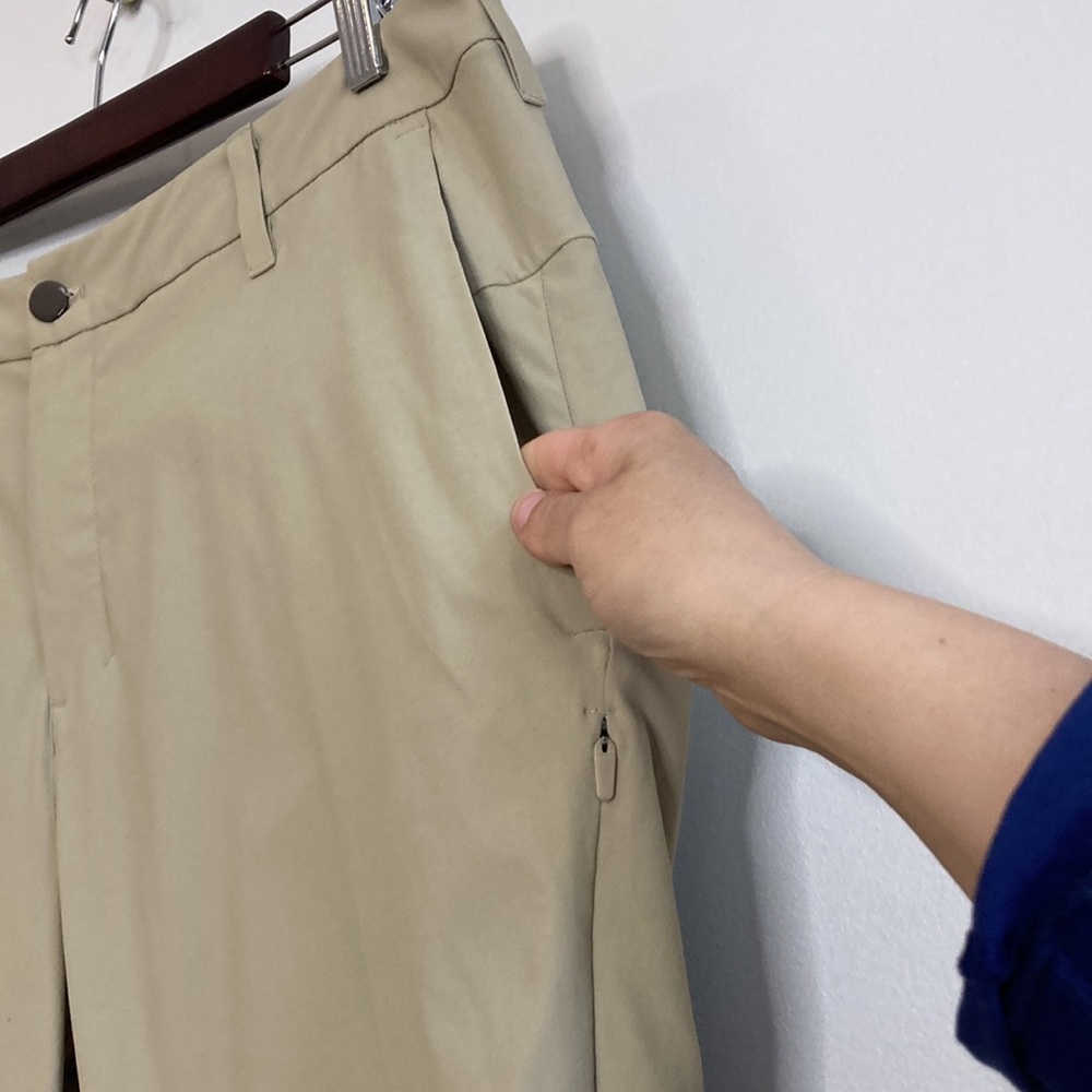 Lululemon Commission Golf Pants Mens 38 x 28 Beige Stretch Water Resistant Chino - Picture 7 of 16
